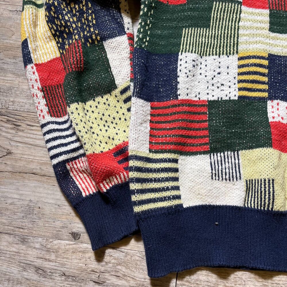 O'Hanlon Mills Sweater Men's Medium Knit Patchwork Urban Outfitters Multicolor - Picture 10 of 11